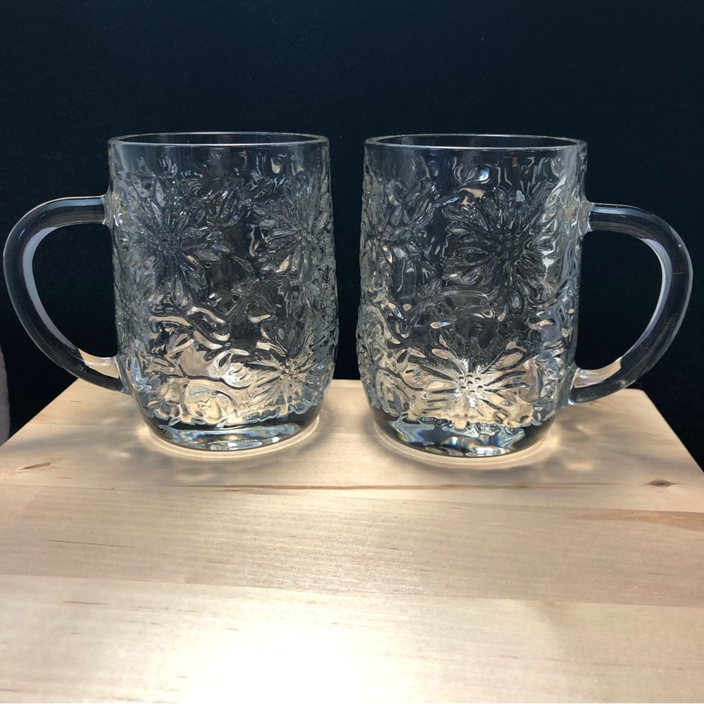 Princess House Fantasia Crystal Glass Mugs 10oz (2)